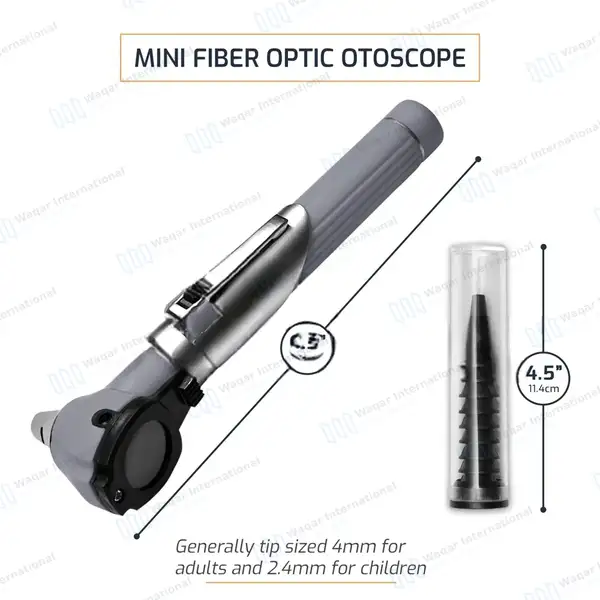 13 Pcs Fiber Optic Mini Otoscope Set – Gray - surgical instruments manufactured by Waqar International, Sialkot - view 3