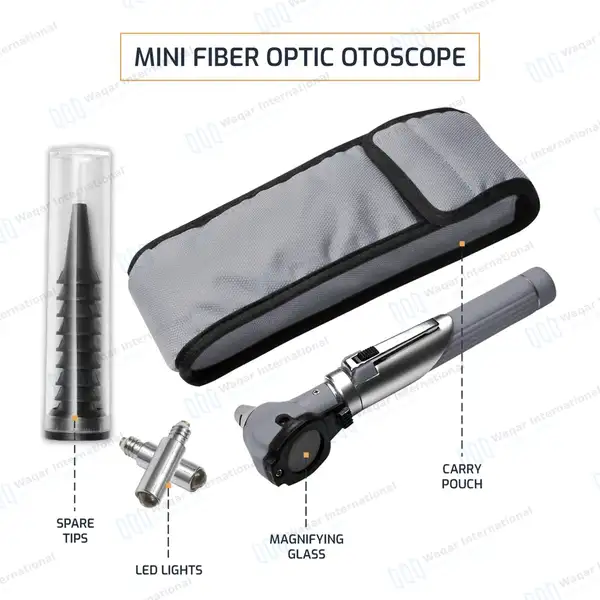 13 Pcs Fiber Optic Mini Otoscope Set – Gray - surgical instruments manufactured by Waqar International, Sialkot - view 4