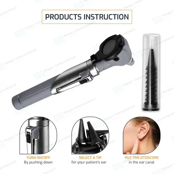 13 Pcs Fiber Optic Mini Otoscope Set – Gray - surgical instruments manufactured by Waqar International, Sialkot - view 5
