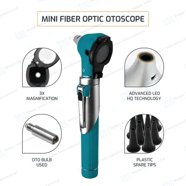 13 Pcs Fiber Optic Mini Otoscope Set – Teal - surgical instruments manufactured by Waqar International, Sialkot - view 6