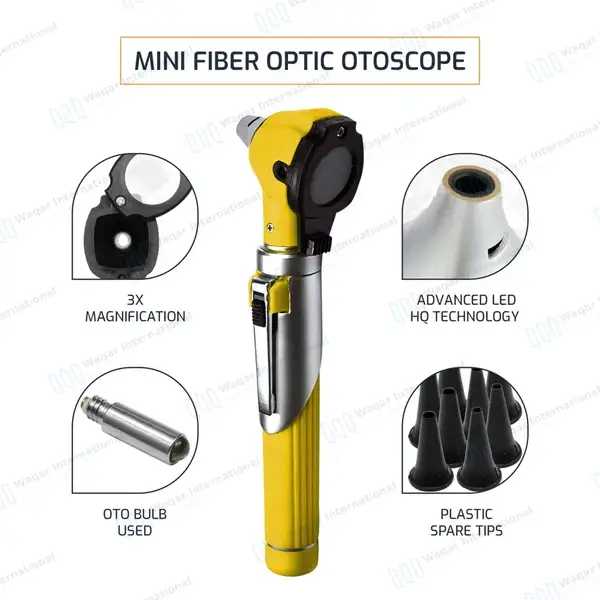 13 Pcs Fiber Optic Mini Otoscope Set – Yellow - surgical instruments manufactured by Waqar International, Sialkot - view 5