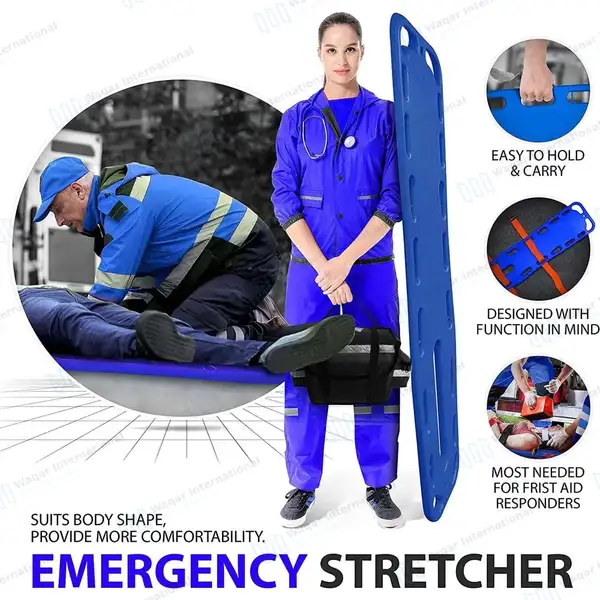 Blue EMT Backboard Spine Board Stretcher Immobilization Kit – Free Trauma Bag - surgical instruments manufactured by Waqar International, Sialkot - view 2