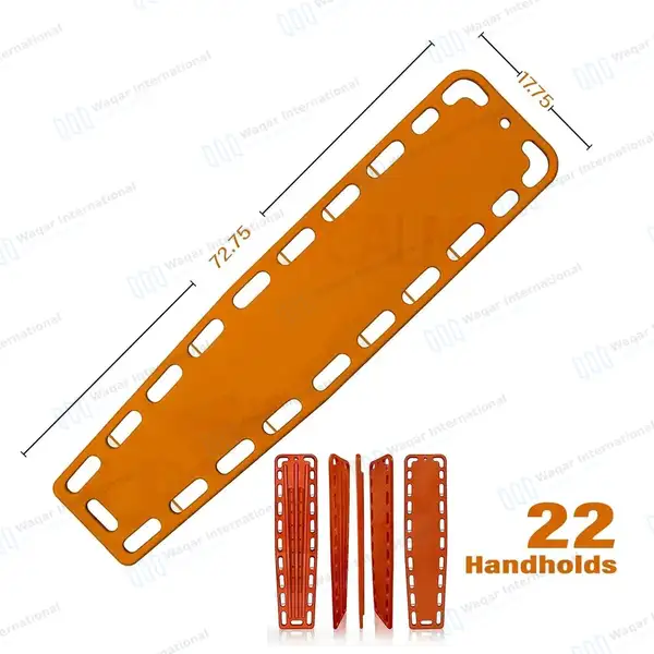 EMT Backboard Spine Board Stretcher Immobilization Kit – Free Trauma Bag – Orange - surgical instruments manufactured by Waqar International, Sialkot - view 3