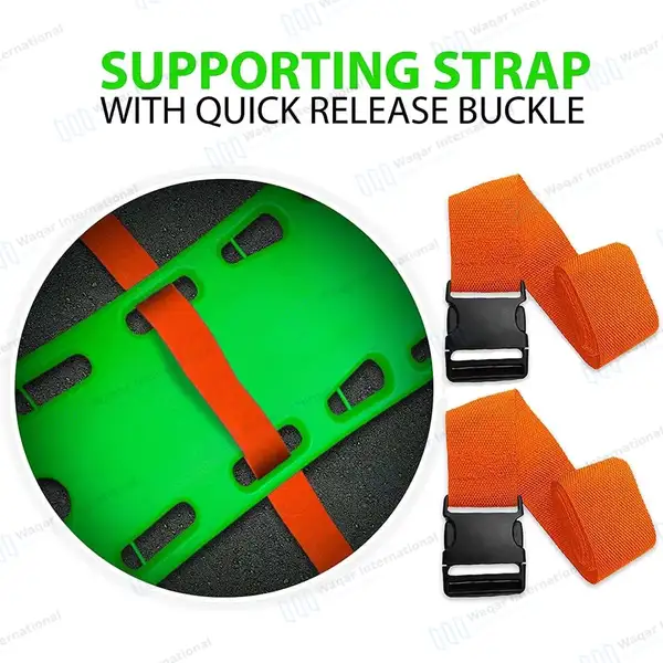 EMT Backboard Spine Board Stretcher Immobilization Kit – Free Trauma Bag – Green - surgical instruments manufactured by Waqar International, Sialkot - view 4