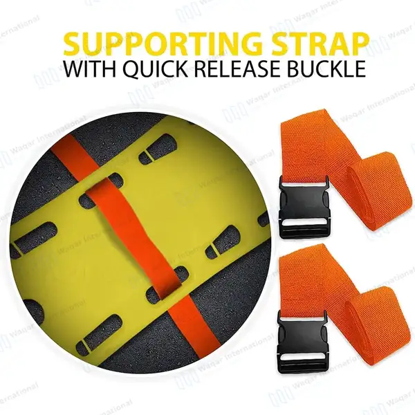 EMT Backboard Spine Board Stretcher Immobilization Kit – Free Trauma Bag – Yellow - surgical instruments manufactured by Waqar International, Sialkot - view 2