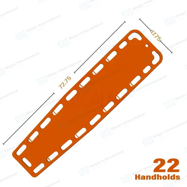 Spine Board Stretcher Backboard Immobilization – Orange - surgical instruments manufactured by Waqar International, Sialkot - view 2