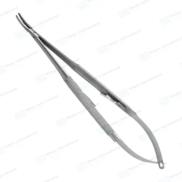 Castroviejo Micro Needle Holder 5″ Curved Smooth Tip with Lock - surgical instruments manufactured by Waqar International, Sialkot - view 5