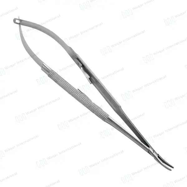 Castroviejo Needle Holder 6″ Curved Smooth Tip with Lock - surgical instruments manufactured by Waqar International, Sialkot - view 7