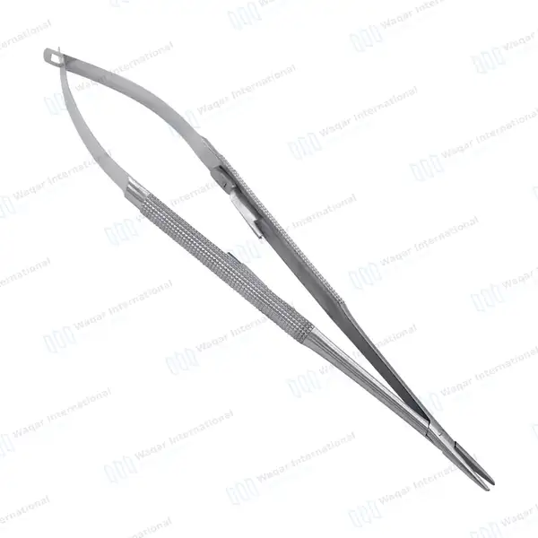 2 Castroviejo Micro Needle Holder 5″ Straight & Curved Smooth Tip - surgical instruments manufactured by Waqar International, Sialkot - view 9