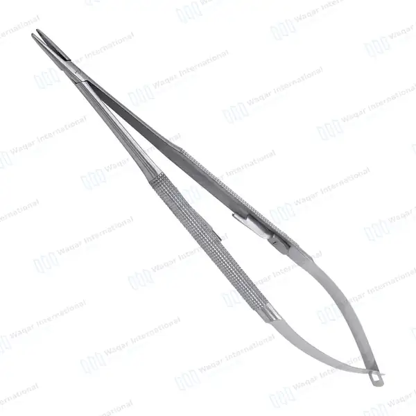 Castroviejo Needle Holder 5.5″ Straight Serrated Tip with Lock - surgical instruments manufactured by Waqar International, Sialkot - view 5