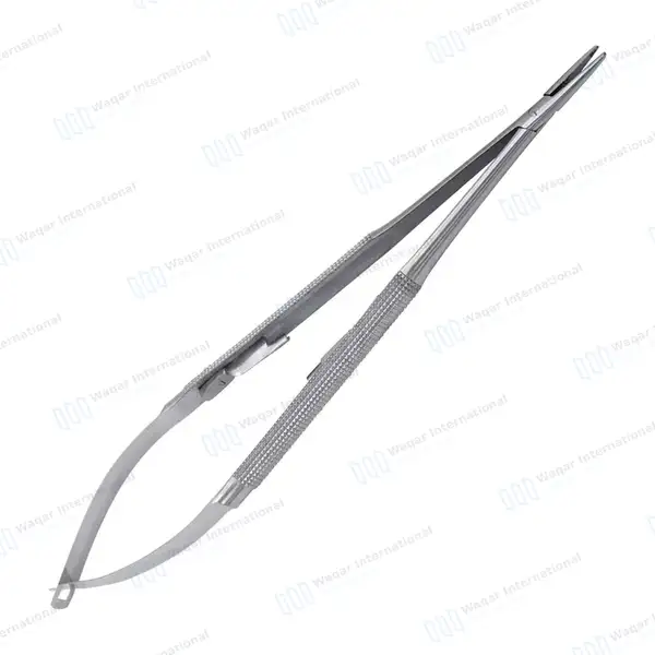 Castroviejo Needle Holder 5.5″ Straight Serrated Tip with Lock - surgical instruments manufactured by Waqar International, Sialkot - view 8