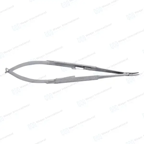 Castroviejo Needle Holder 5.5″ Curved Serrated Tip with Lock - surgical instruments manufactured by Waqar International, Sialkot - view 7