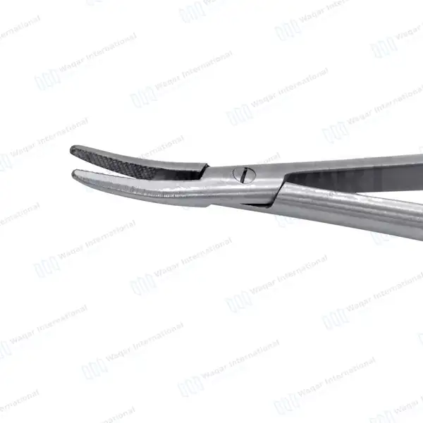 2 Castroviejo Needle Holder 5.5″ Straight & Curved Serrated Tip - surgical instruments manufactured by Waqar International, Sialkot - view 2