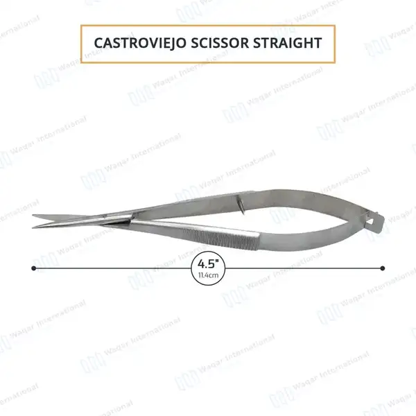 Castroviejo Micro Scissors 4.5″ Straight - surgical instruments manufactured by Waqar International, Sialkot - view 3