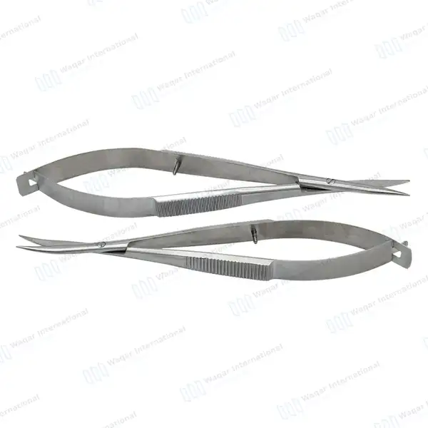 2 Castroviejo Micro Scissors 4.5″ Straight & Curved - surgical instruments manufactured by Waqar International, Sialkot - view 9