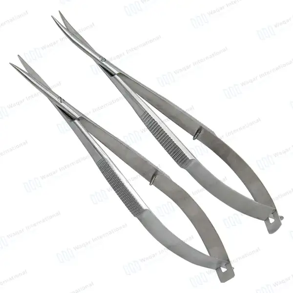 2 Castroviejo Micro Scissors 7.5″ Straight & Curved - surgical instruments manufactured by Waqar International, Sialkot - view 2