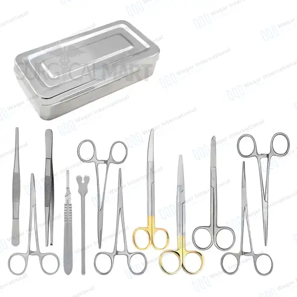 13 Pcs T/C Basic Minor Surgery Kit with Stainless Steel Box - surgical instruments manufactured by Waqar International, Sialkot - view 2