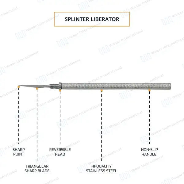 Splinter Liberator Splinter Removal Tool 5.75″ - surgical instruments manufactured by Waqar International, Sialkot - view 4