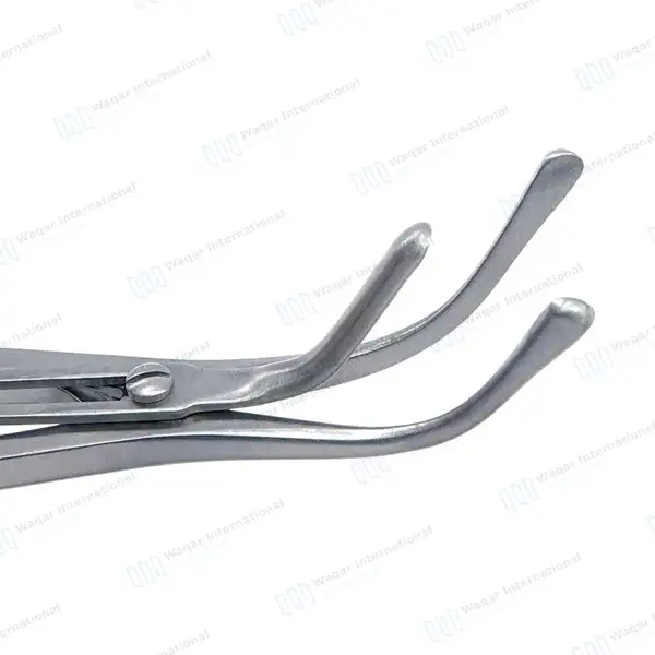 Laborde Tracheal Dilator Forceps 5.5″ 3 Prong with Gold Handle - surgical instruments manufactured by Waqar International, Sialkot - view 5