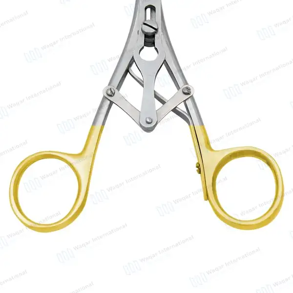 2 Laborde Tracheal Dilator Forceps 5.5″ 3 Prong with Gold Handle - surgical instruments manufactured by Waqar International, Sialkot - view 7