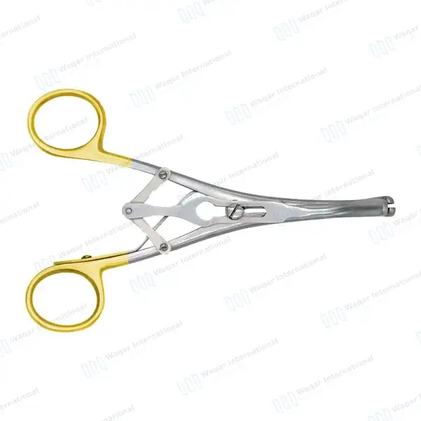 10 Laborde Tracheal Dilator Forceps 5.5″ 3 Prong with Gold Handle - surgical instruments manufactured by Waqar International, Sialkot - view 8