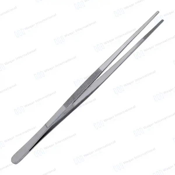 Kitchen Tweezer 10″ Straight Tip BBQ Grill Plating Long Food Tongs – Silver - surgical instruments manufactured by Waqar International, Sialkot - view 7