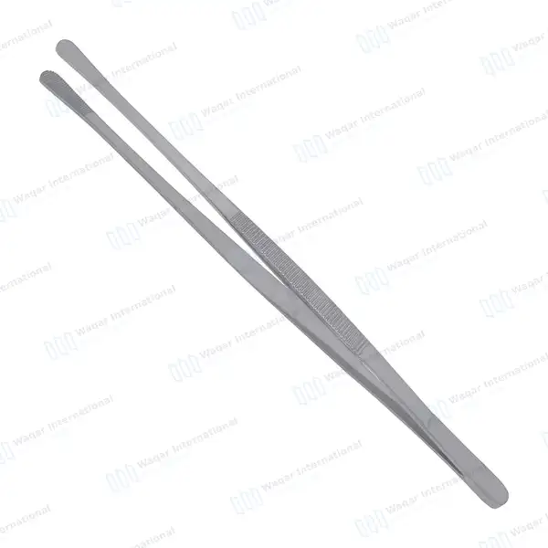 Kitchen Tweezer 10″ Round Tip BBQ Grill Plating Long Food Tongs – Silver - surgical instruments manufactured by Waqar International, Sialkot - view 2