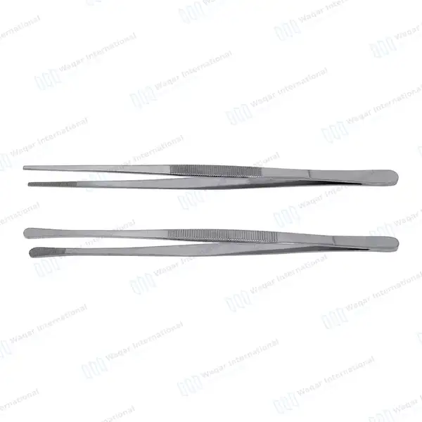 2 Pcs Kitchen Tweezer Tongs 10″ Straight & Round Tip BBQ Grill Tweezers – Silver - surgical instruments manufactured by Waqar International, Sialkot - view 6