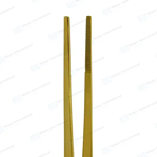 Kitchen Cooking Tongs 12″ Straight Tip BBQ Grill Tweezers – Gold - surgical instruments manufactured by Waqar International, Sialkot - view 5
