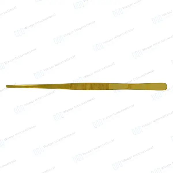 Kitchen Cooking Tongs 12″ Straight Tip BBQ Grill Tweezers – Gold - surgical instruments manufactured by Waqar International, Sialkot - view 7