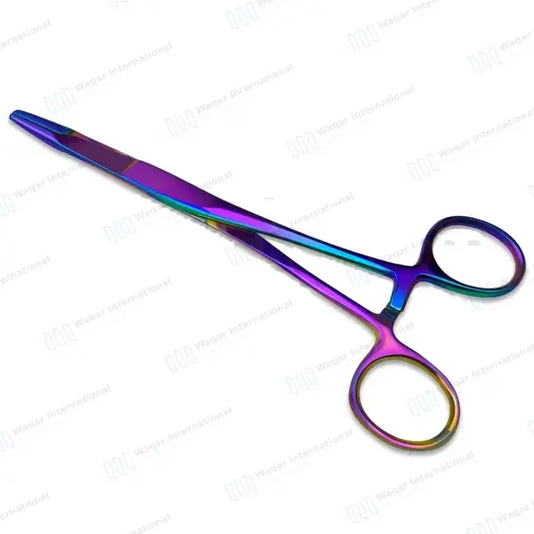 Olsen Hegar Suture Needle Holder Driver 6.5″ with Scissor – Rainbow Color - surgical instruments manufactured by Waqar International, Sialkot - view 2