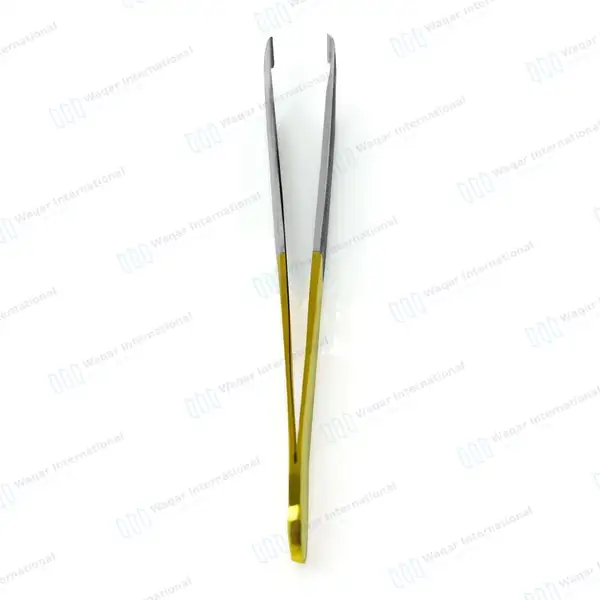 T/C Adson Dressing Forceps 4.75″ Serrated Gold Handle - surgical instruments manufactured by Waqar International, Sialkot - view 6