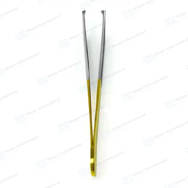 T/C Adson Tissue Forceps 1×2 Teeth 6″ Gold Handle - surgical instruments manufactured by Waqar International, Sialkot - view 6