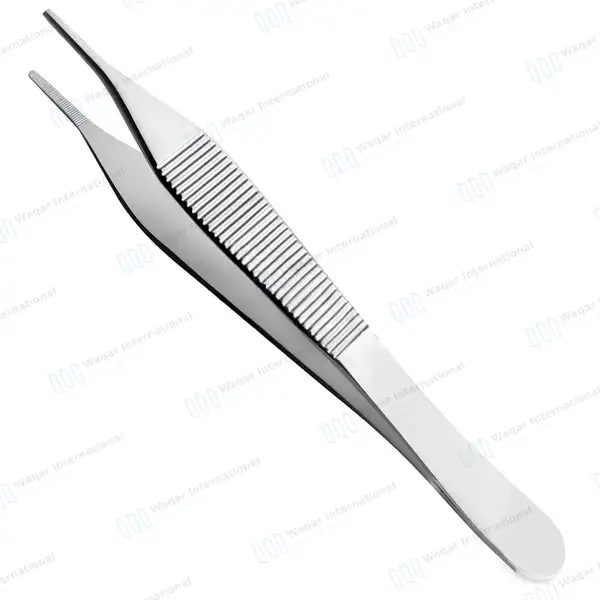 Adson Dressing Forceps 6″ Straight Serrated Tips - surgical instruments manufactured by Waqar International, Sialkot - view 4