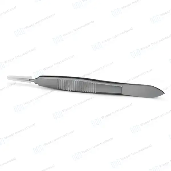 Castroviejo Suture Forceps 4″ 1×2 Teeth 0.6mm Straight Tip with Tying Platform - surgical instruments manufactured by Waqar International, Sialkot - view 6