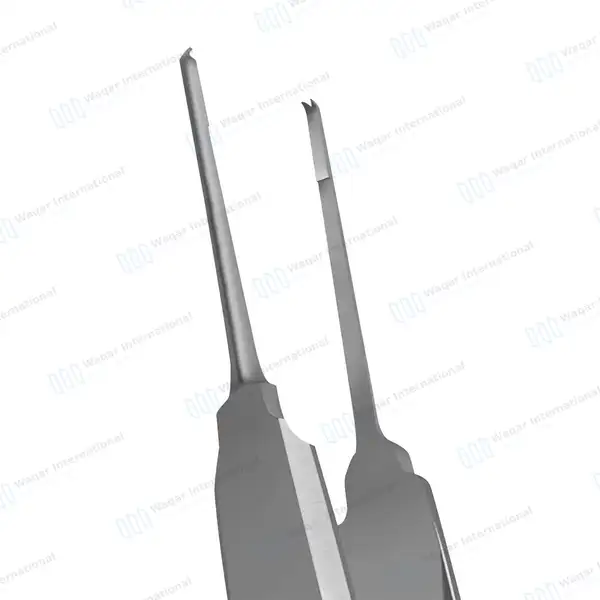 Castroviejo Suture Forceps 4″ 1×2 Teeth 0.9mm Straight Tip with Tying Platform - surgical instruments manufactured by Waqar International, Sialkot - view 2