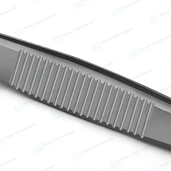 Castroviejo Suture Forceps 4″ 1×2 Teeth 0.9mm Straight Tip with Tying Platform - surgical instruments manufactured by Waqar International, Sialkot - view 4