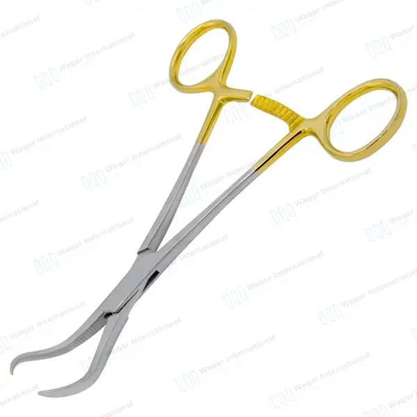 2 Pcs Bone Reduction Forceps Set 5.5″ Curved Pointed Tip Gold Handle - orthopedic instruments manufactured by Waqar International, Sialkot - view 8
