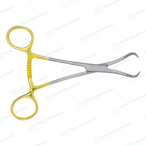 5 Pcs Bone Reduction Forceps Set 5.5″ Curved Pointed Tip Gold Handle - orthopedic instruments manufactured by Waqar International, Sialkot - view 10