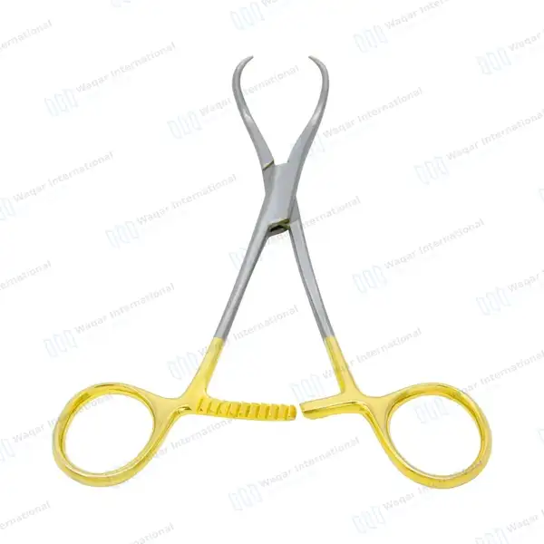 10 Pcs Bone Reduction Forceps Set 5.5″ Curved Pointed Tip Gold Handle - orthopedic instruments manufactured by Waqar International, Sialkot - view 7