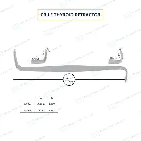 Crile Thyroid Retractor 4.5″ Double Ended - surgical instruments manufactured by Waqar International, Sialkot - view 3