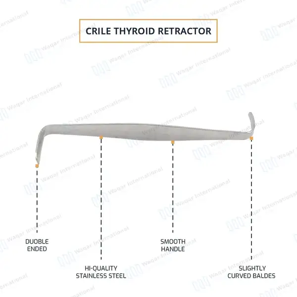 10 Pcs Crile Thyroid Retractor Set 4.5″ Double Ended - surgical instruments manufactured by Waqar International, Sialkot - view 3