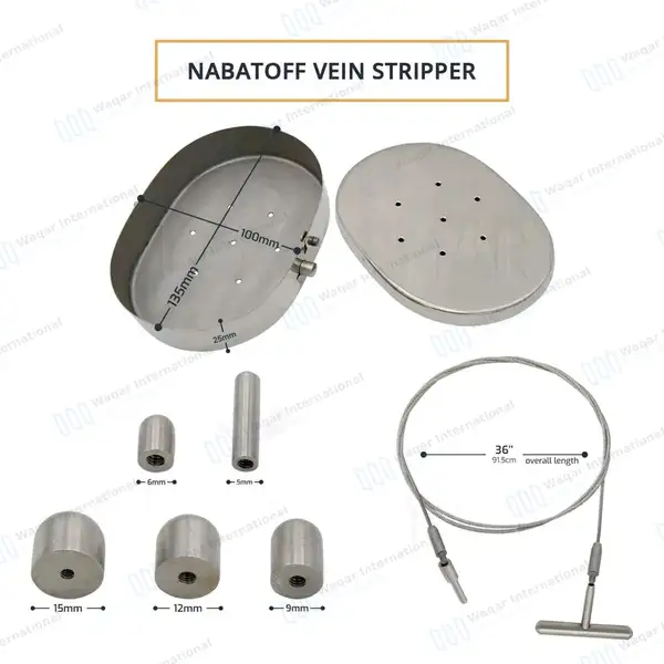 10 NABATOFF Vein Stripper Set with Sterilizer Case - surgical instruments manufactured by Waqar International, Sialkot - view 3