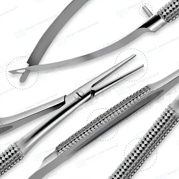 Barraquer Needle Holder 5″ Straight Smooth Jaws without Lock - surgical instruments manufactured by Waqar International, Sialkot - view 8