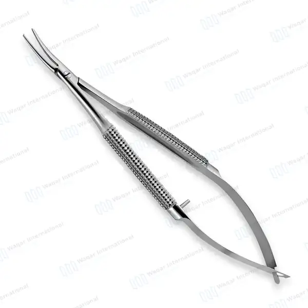 Barraquer Needle Holder 5″ Curved Smooth Jaws without Lock - surgical instruments manufactured by Waqar International, Sialkot - view 2