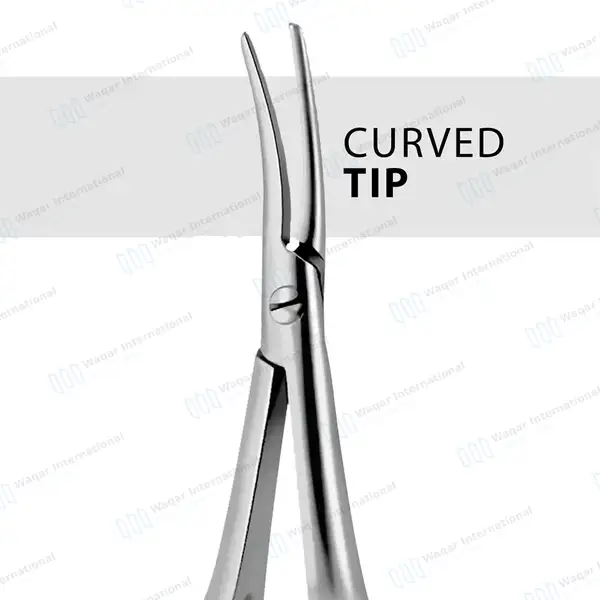 Barraquer Needle Holder 5″ Curved Smooth Jaws without Lock - surgical instruments manufactured by Waqar International, Sialkot - view 4