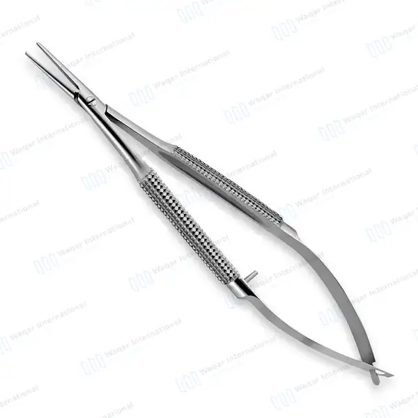 2 Barraquer Needle Holder 5″ Curved & Straight Smooth Jaws Non-Locking Handle - surgical instruments manufactured by Waqar International, Sialkot - view 2