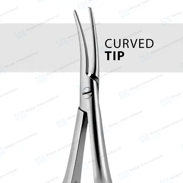 2 Barraquer Needle Holder 5″ Curved & Straight Smooth Jaws Non-Locking Handle - surgical instruments manufactured by Waqar International, Sialkot - view 4