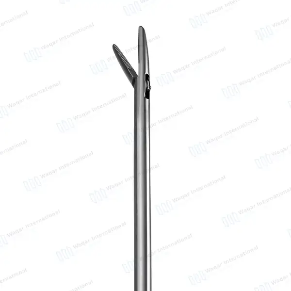 Laparoscopic Needle Holder 5x330mm Straight Jaws V-Shaped Gold Handle - surgical instruments manufactured by Waqar International, Sialkot - view 5