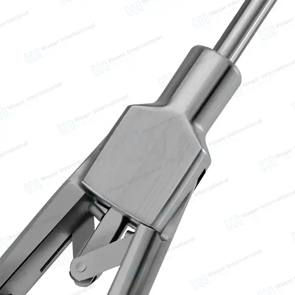 Laparoscopic Needle Holder 5x330mm Straight Jaws V-Shaped Gold Handle - surgical instruments manufactured by Waqar International, Sialkot - view 6